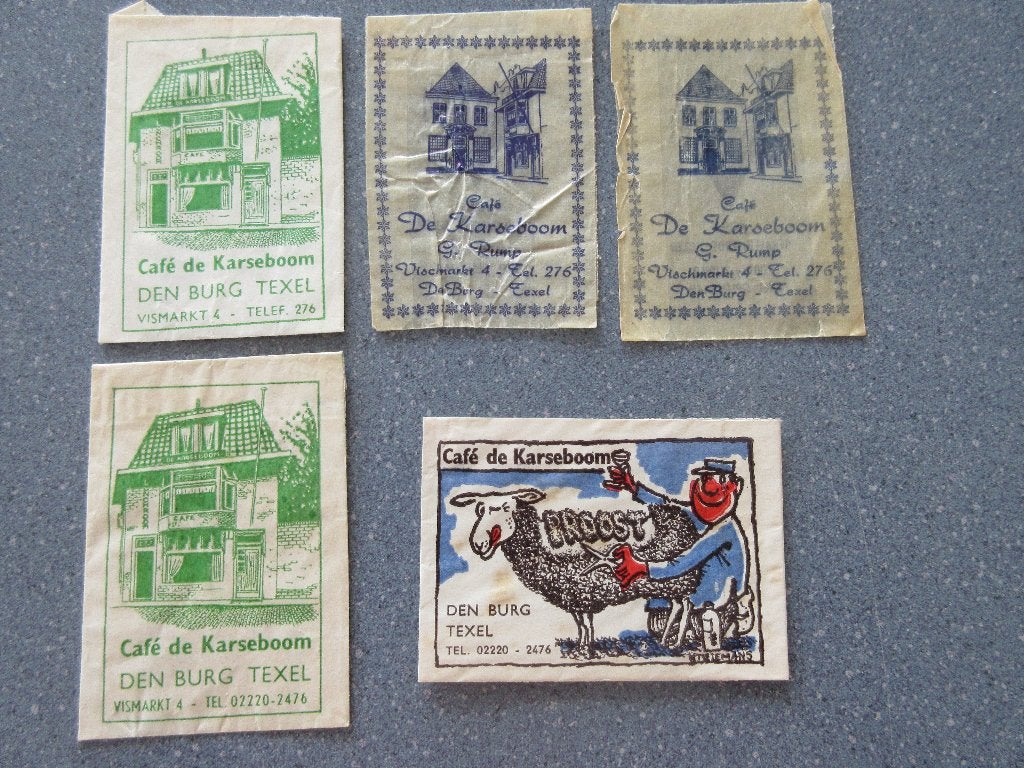 5 x Den Burg, café De Karseboom, Verzenden, Nederland