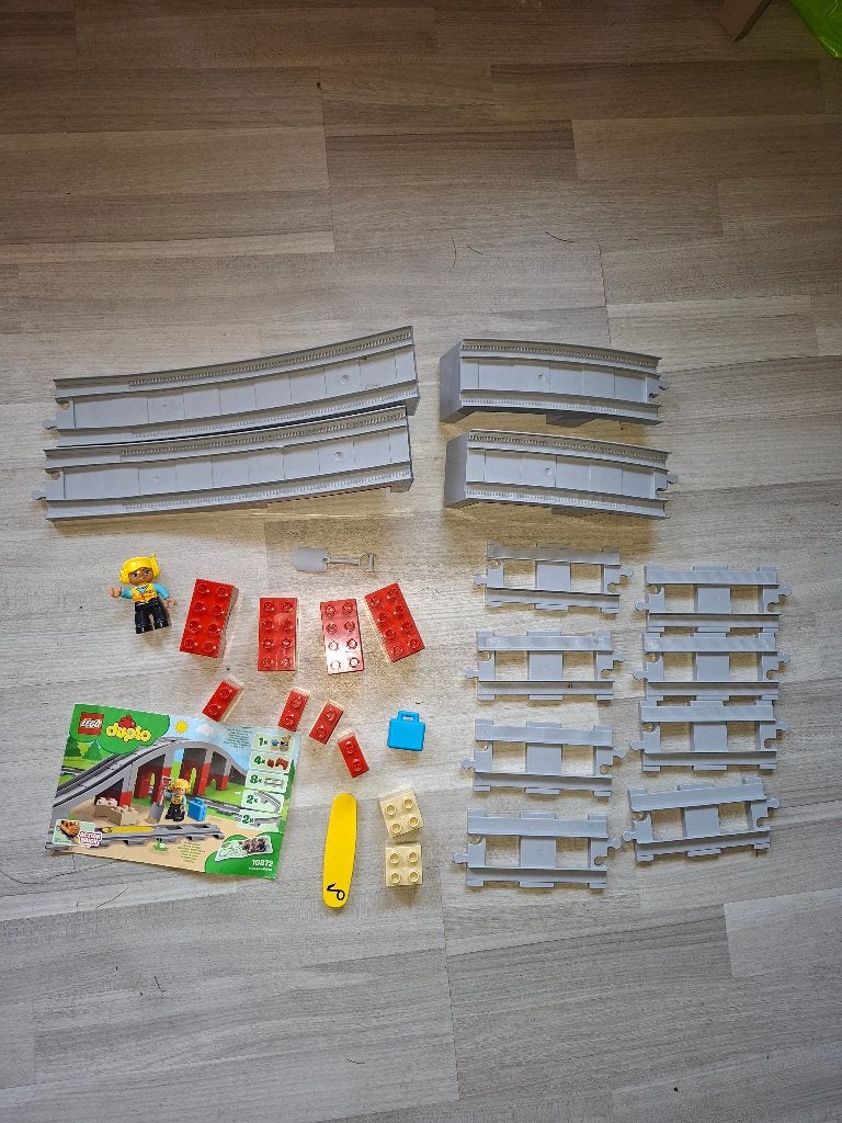 Lego Duplo Treinrails en Brug (set 10872), Ophalen, Gebruikt, Inclusief instructies, Duplo