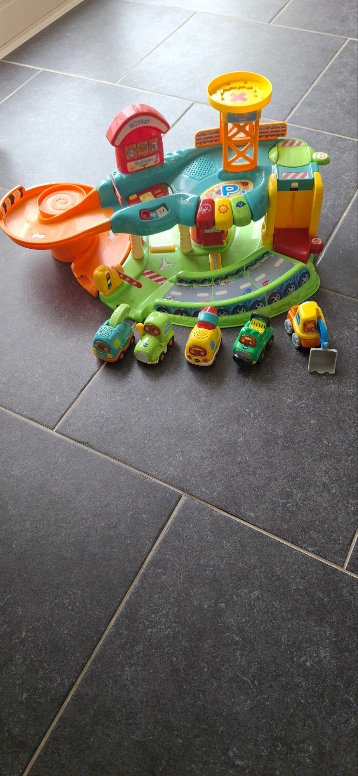 VTech Toet Toet Auto's Parkeergarage met 5 auto's, Ophalen of Verzenden, Gebruikt, Bouwen, Met licht