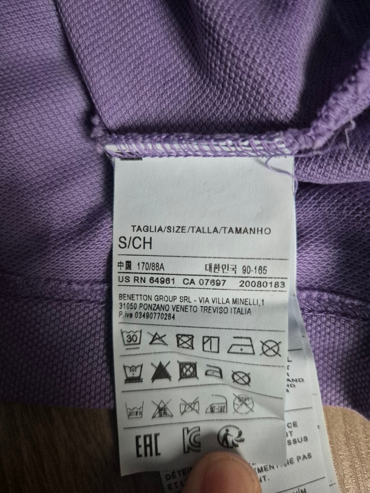 United Colors of Benetton Polo Paars / Lila - Maat S, Verzenden, United Colors of Benetton, Paars, Zo goed als nieuw