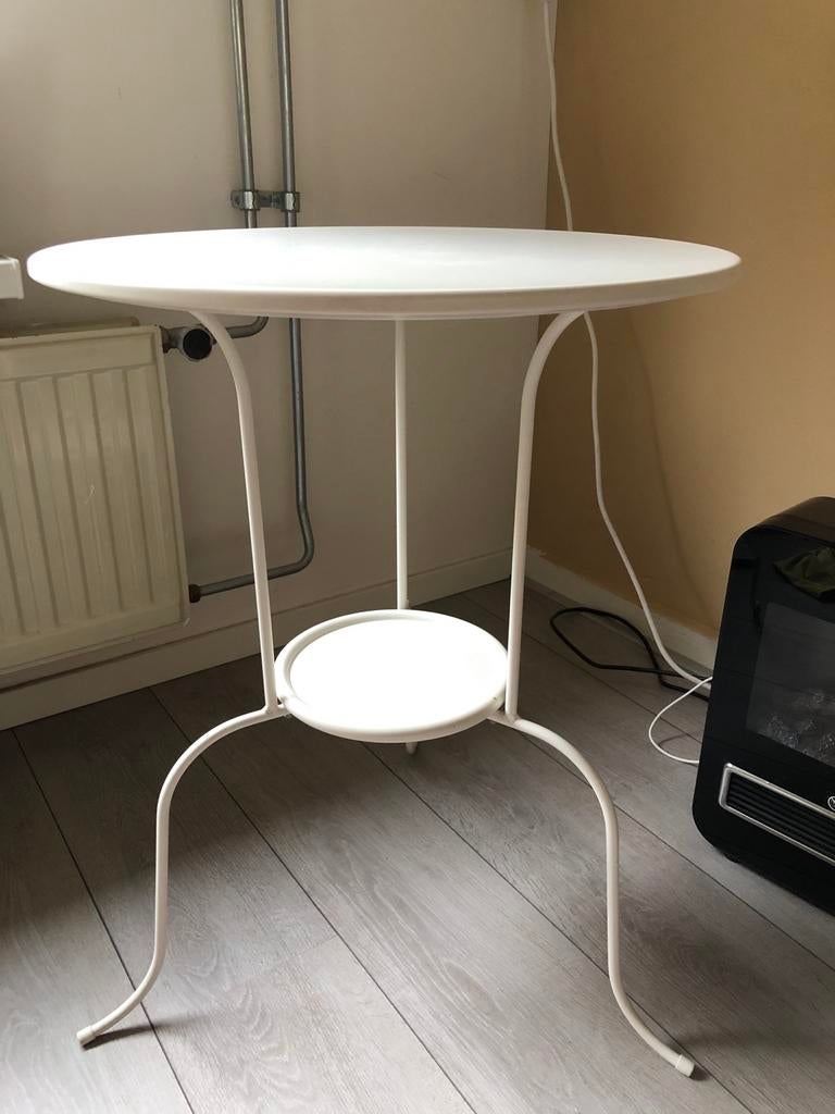 Witte bijzettafel Ikea, Ophalen, Minder dan 55 cm, Gebruikt, Metaal of Aluminium