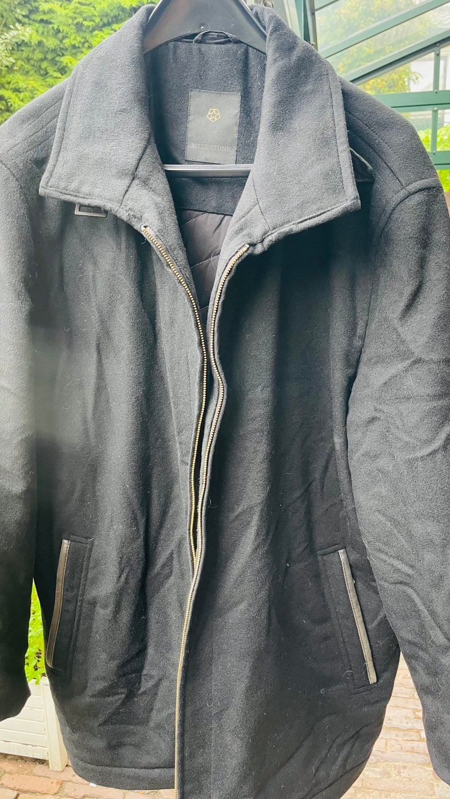 Te koop: wollen winterjas, Milestone, zwart, xL, Ophalen of Verzenden, Zo goed als nieuw, Maat 56/58 (XL), Zwart