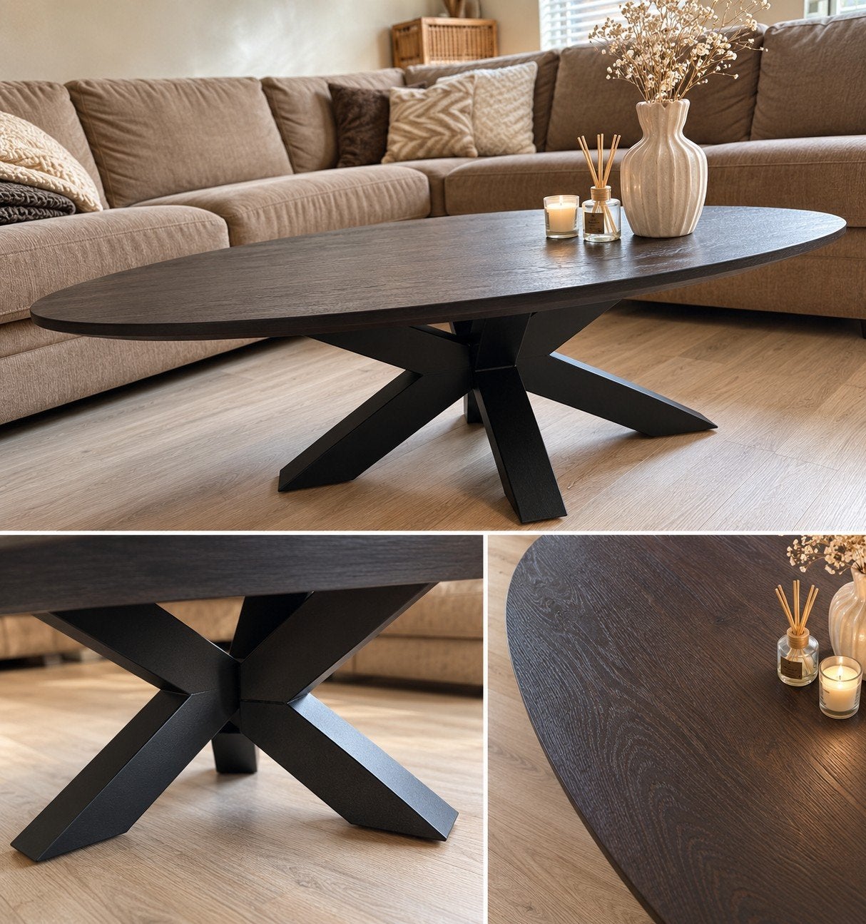 Stoere ovale salontafel!, Huis en Inrichting, Ophalen, Zo goed als nieuw, Ovaal
