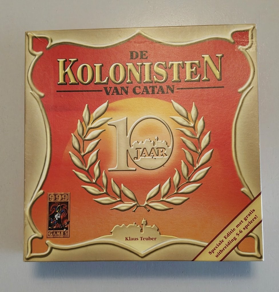 de KOLONISTEN van Catan (Hout) - Speciale Editie 10 jaar, Ophalen of Verzenden, Zo goed als nieuw, 999 Games