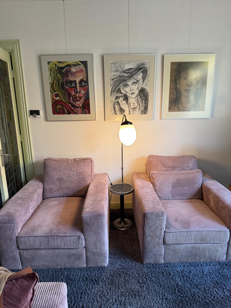 2 ribcord stoelen, Ophalen, Zo goed als nieuw