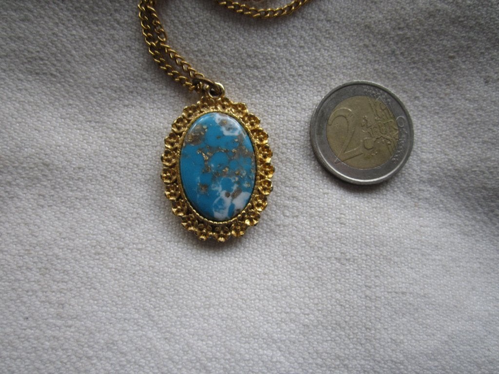 24.  Schitterende oude ketting+hanger,  60cm, Ophalen, Overige materialen, Ketting
