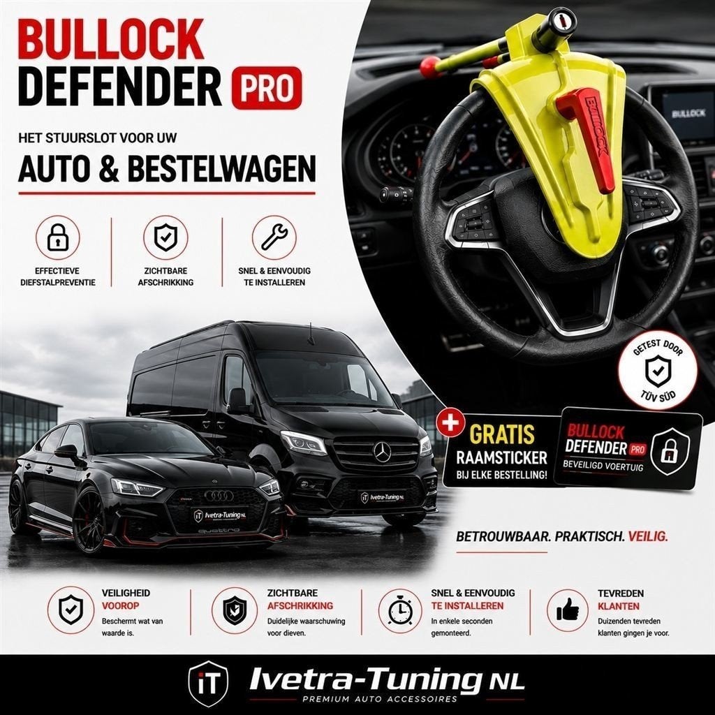 Stuurslot Auto | Stuurslot Bestelwagen | Bullock Defender, Info@ivetra-tuning.nl  |  www.ivetra-tuning.nl, Ophalen of Verzenden