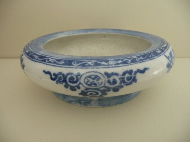 oude BLOEMPOT/PLANTENBAK  Petrus Regout - blauwe motieven, Ophalen of Verzenden