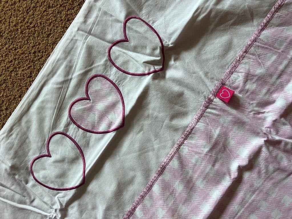 dekbedovertrek kind baby  roze wit ruit 125 Lang met sloop, Wasbaar, Meisje, Dekbedovertrek, Ophalen of Verzenden