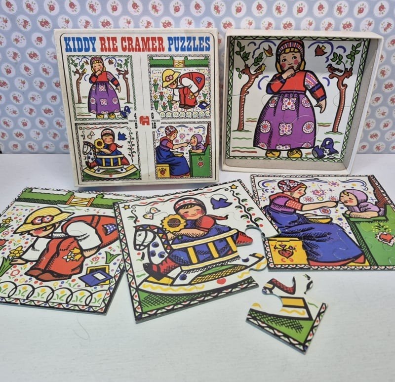 Vintage Rie Cramer puzzeltjes 4 in1, 1978, Jumbo, Nieuw, Meer dan 50 stukjes, Ophalen of Verzenden