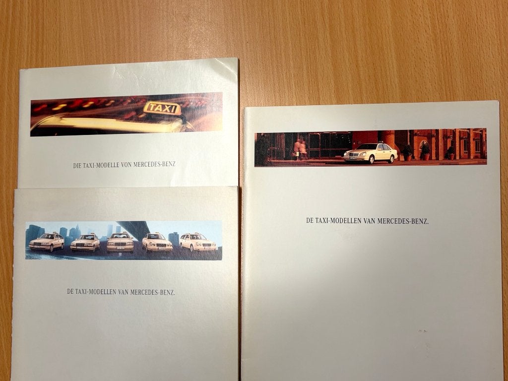 Mercedes-Benz taxi-brochure - periode 1995, 1996 en 1997, Zo goed als nieuw, Mercedes-Benz, Mercedes, Ophalen of Verzenden
