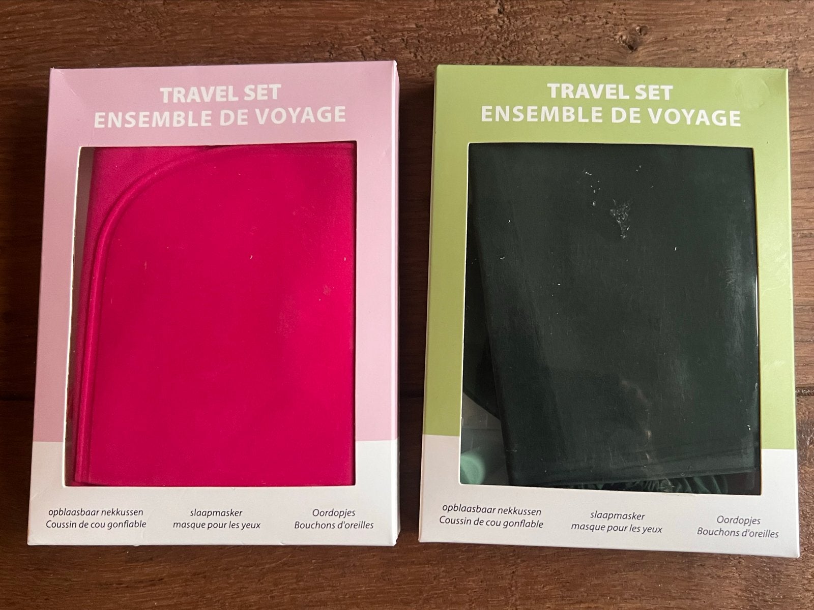 2x Complete reisset: nekkussen, oogmasker en oordopjes, Ophalen of Verzenden, Nieuw