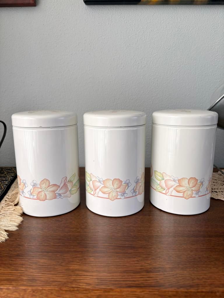 Vintage blikken koffie suiker thee, Huis en Inrichting, Keuken | Potten en Pannen, Ophalen of Verzenden, Zo goed als nieuw, Overige materialen