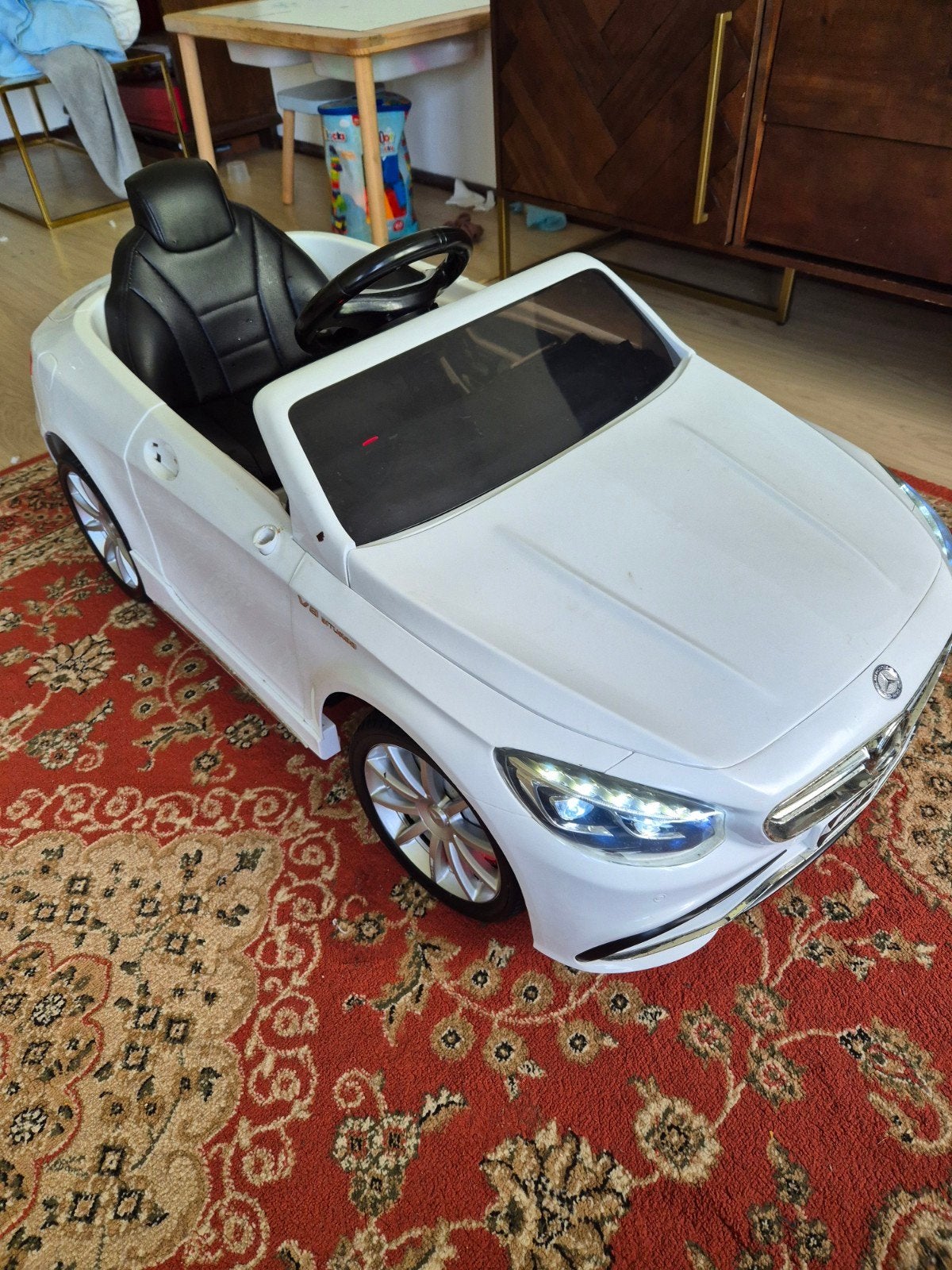 Witte Mercedes AMG Kinderauto met MP3 en Radio, Ophalen of Verzenden, Gebruikt