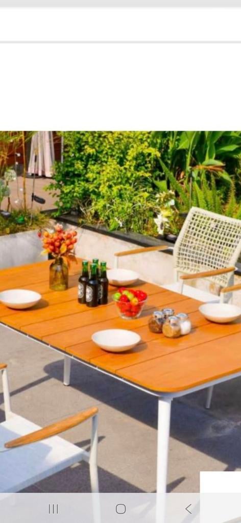 Mooie tuinset tafel met 4 stoelen - Showmodel 2026, Ophalen, 4 zitplaatsen, Tuinset, Eettafel