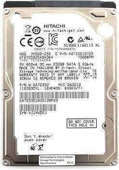 Hitachi Travelstar HTS250S9A364 250GB HDD 2.5" SATA, Intern, Gebruikt, Ophalen of Verzenden, Hitachi