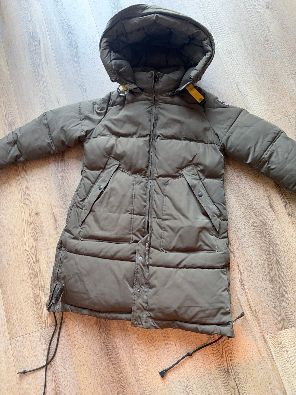Groene parajumpers jas dames., Ophalen of Verzenden, Zo goed als nieuw, Maat 46/48 (XL) of groter, Groen