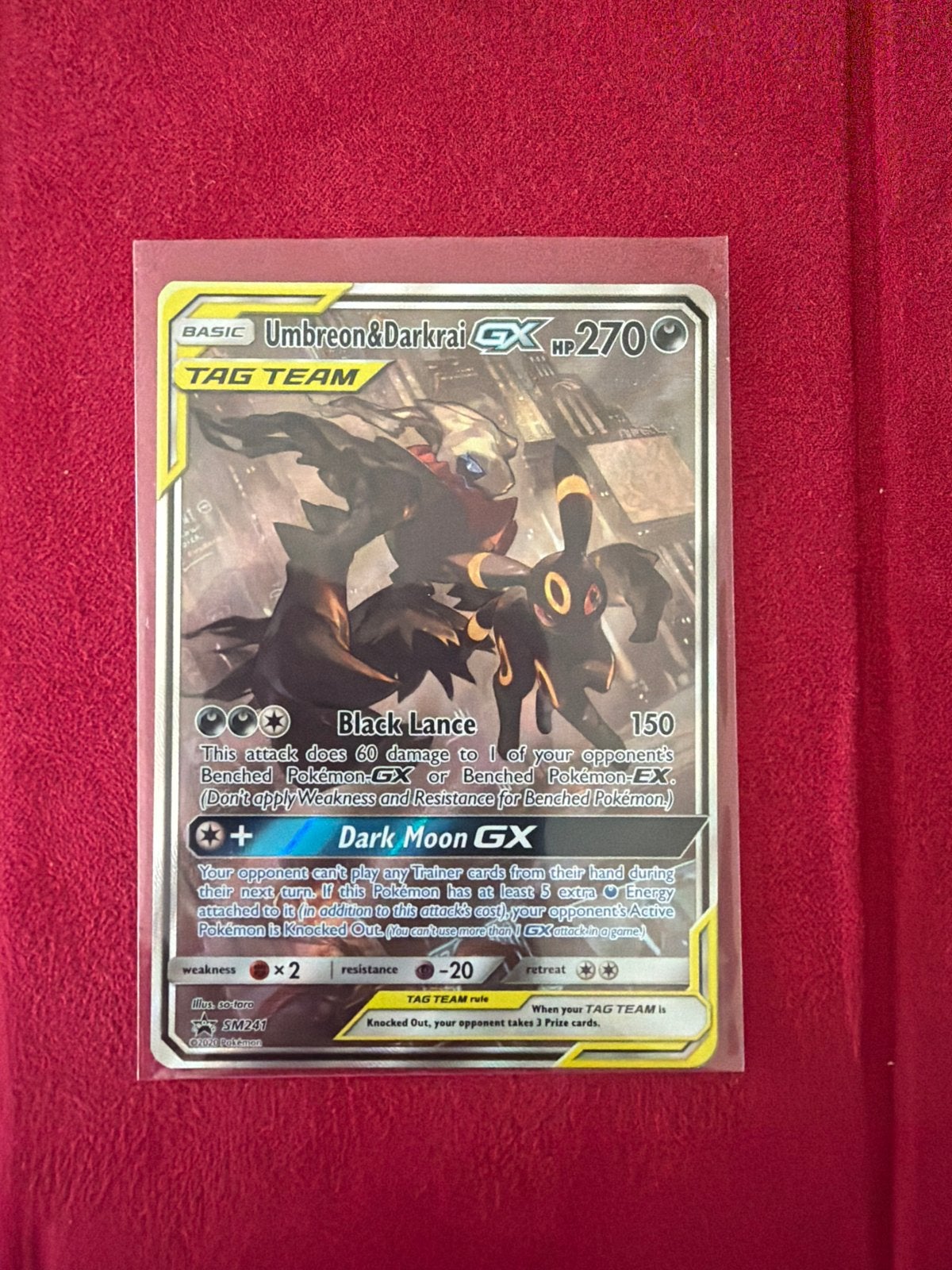 Pokémon Kaart: Umbreon & Darkrai GX TAG TEAM, Ophalen of Verzenden, Zo goed als nieuw, Losse kaart