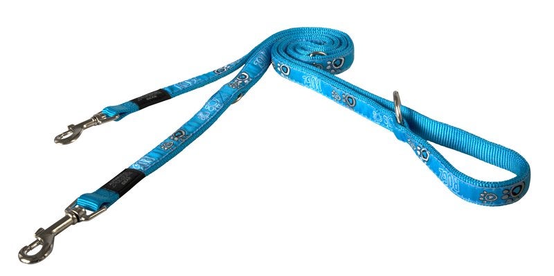 ROGZ Fancy Dress Verstelbare Hondenlijn Turq Paw L -35%!!!, Ophalen of Verzenden, Nieuw, Hondenriem