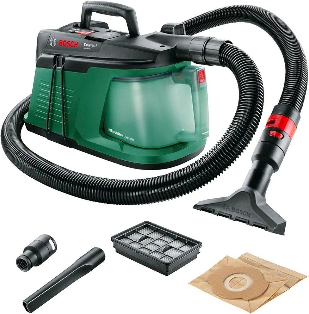 Bosch EasyVac 3 Bouwstofzuiger, Inclusief accessoires, Bosch, Ophalen of Verzenden, Zo goed als nieuw