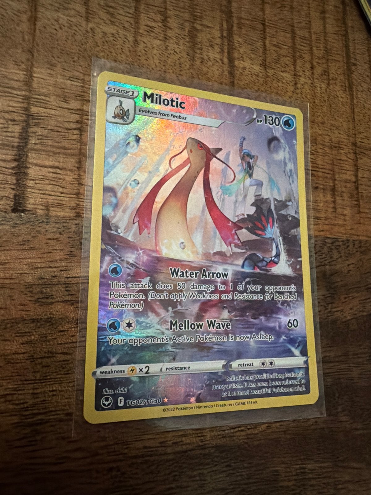 Milotic TG02/TG30 Trainer Gallery Pokémon Kaart, Ophalen of Verzenden, Zo goed als nieuw, Losse kaart, Foil