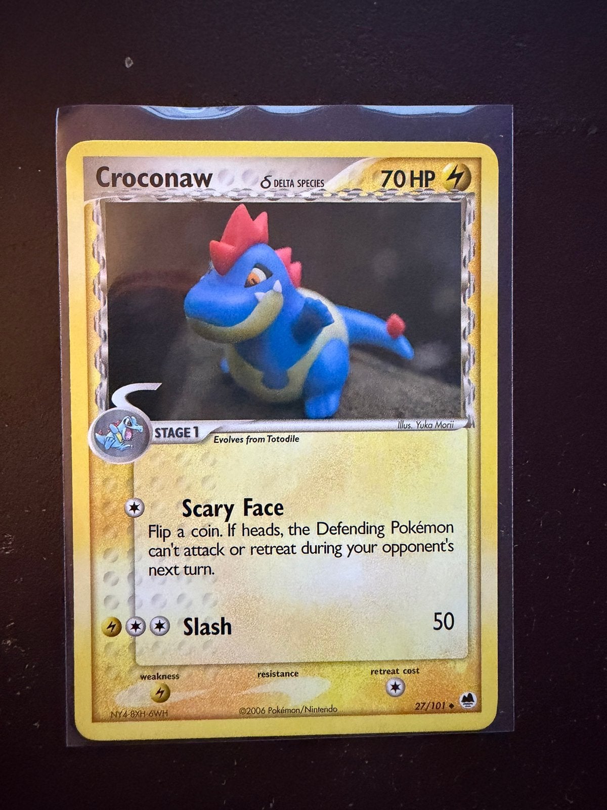 Croconaw 27/101 EX Dragon Frontiers - Yuka Morii, Ophalen of Verzenden, Zo goed als nieuw