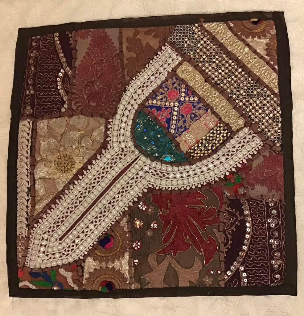 Indiase kussenhoes saristof, Ophalen of Verzenden, Nieuw, Overige kleuren, Vierkant