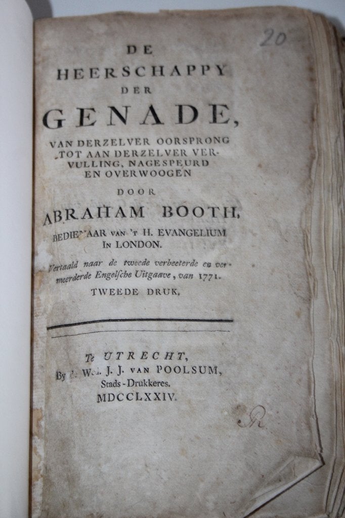 Abraham Booth - De heerschappy der genade (1774, 2e druk), Antiek en Kunst, Ophalen of Verzenden