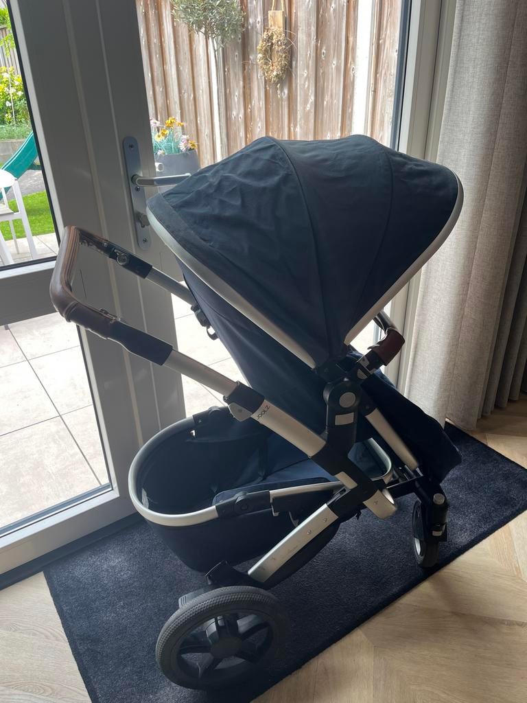 Joolz Geo kinderwagen blauw met complete accessoires set, Gebruikt, Verstelbare duwstang, Ophalen, Kinderwagen