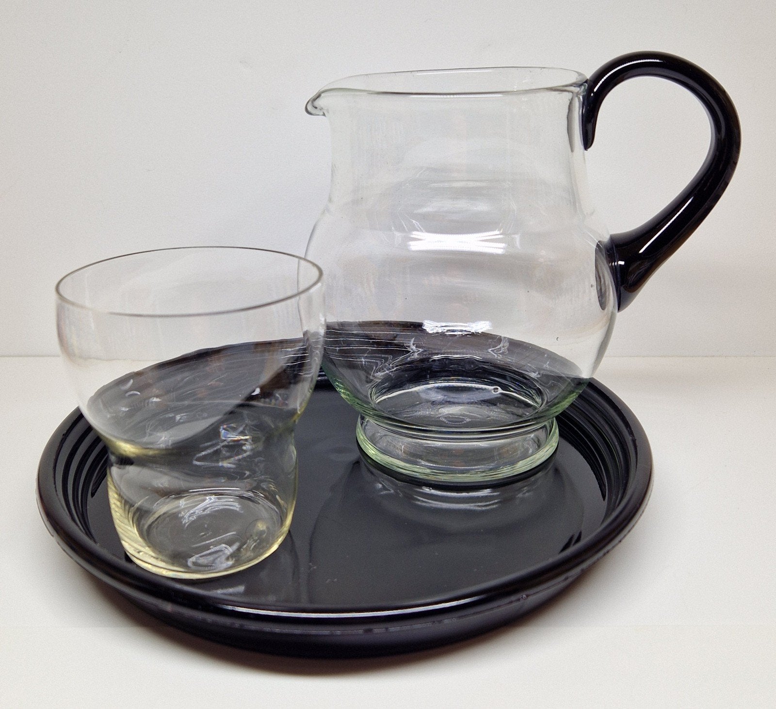Glazen Art Deco waterstel, 1930-1940 Nederland., Ophalen