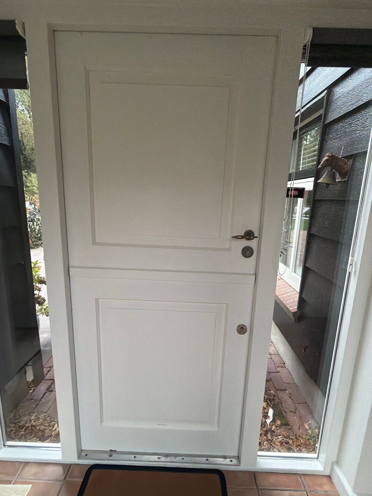 Staldeur 208x90 cm - Wit/groen, Ophalen, Gebruikt, 80 tot 100 cm, Buitendeur