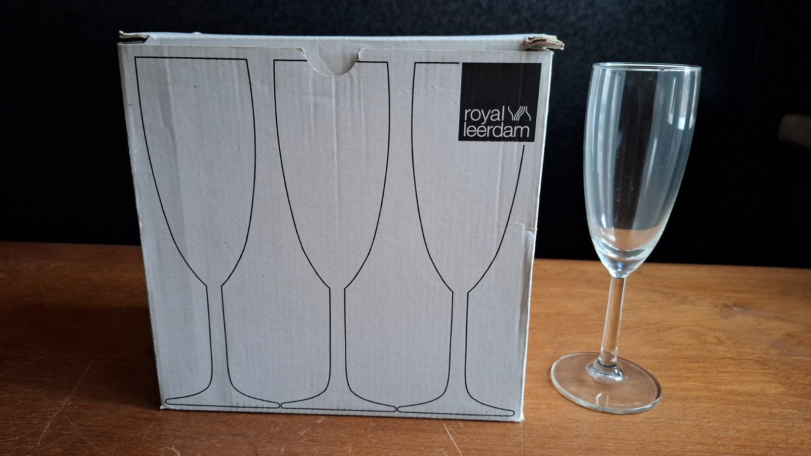 1 set van 6 champagne glazen Royal Leerdam, Verzenden, Overige typen