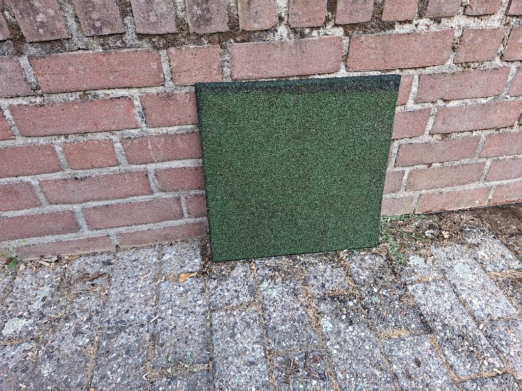 groene rubber tegels 40 x 40, Tuin en Terras, Ophalen, Gebruikt, Overige typen, Rubber