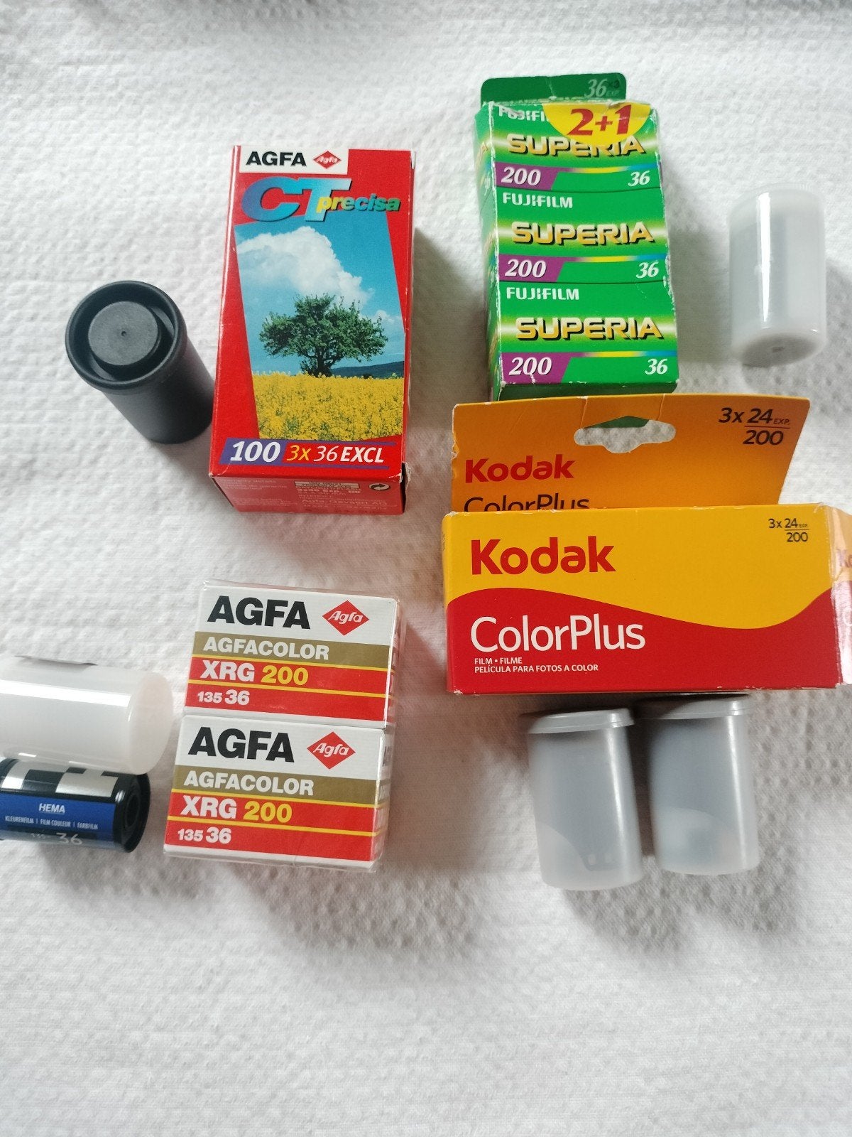 Oude fotorolletjes over de datum Agfa Fujifilm Kodak 7 stuks, Ophalen of Verzenden, Nieuw