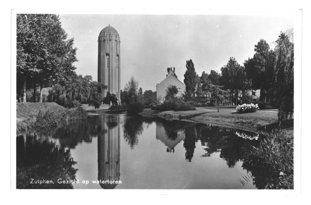 948895 Zutphen 1958 Gld Watertoren Gelopen met postzegel