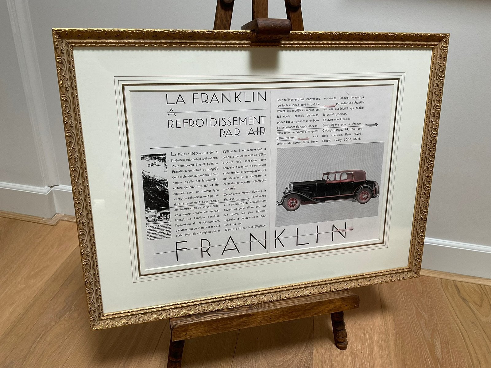 Annonce Poster Franklin Automobile 1929-1930, Ophalen of Verzenden, Zo goed als nieuw