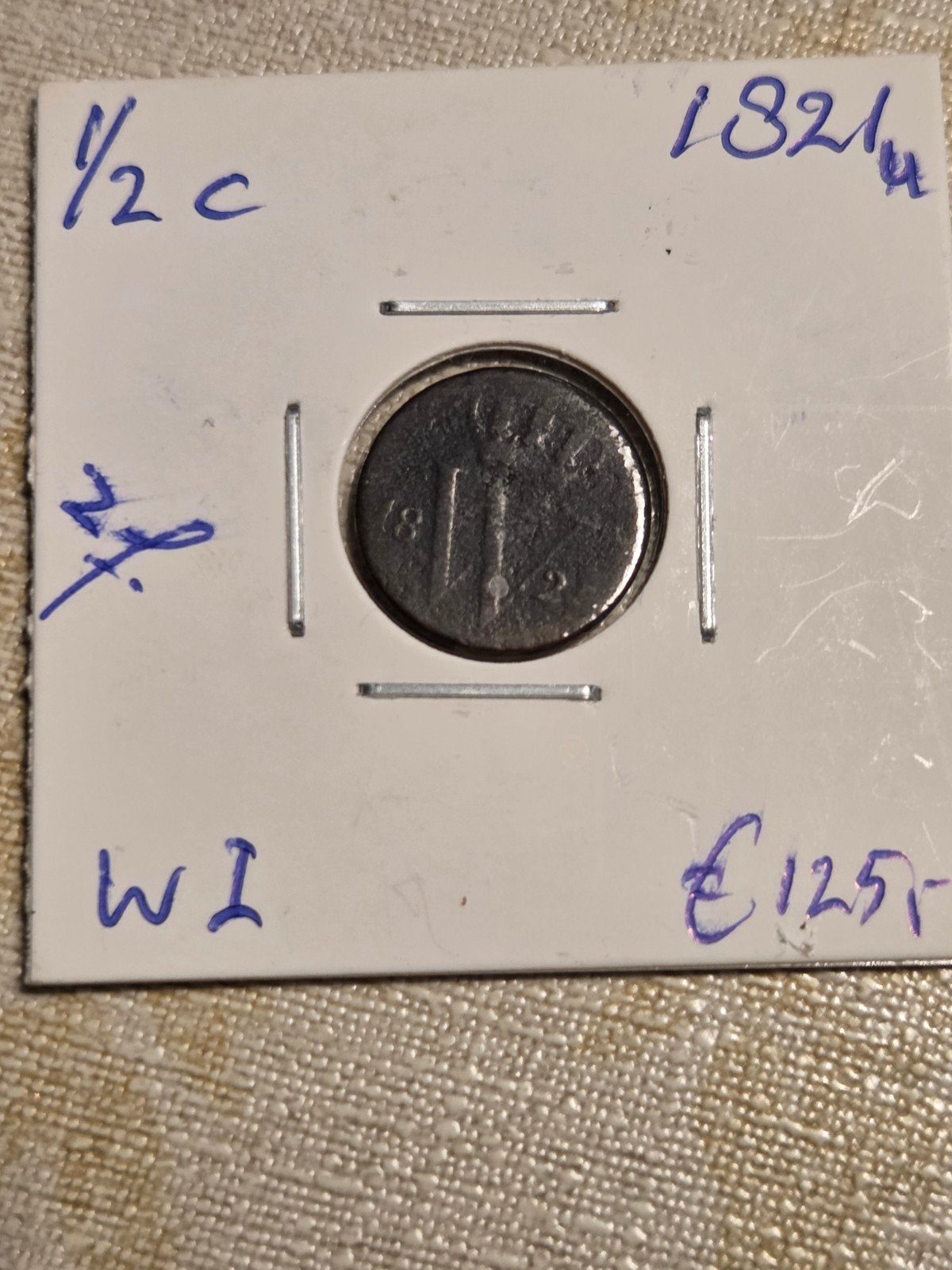 Zeldzame 1/2 cent munt Koning Willem I (1821), Postzegels en Munten, Munten | Nederland, Ophalen of Verzenden, Koning Willem I