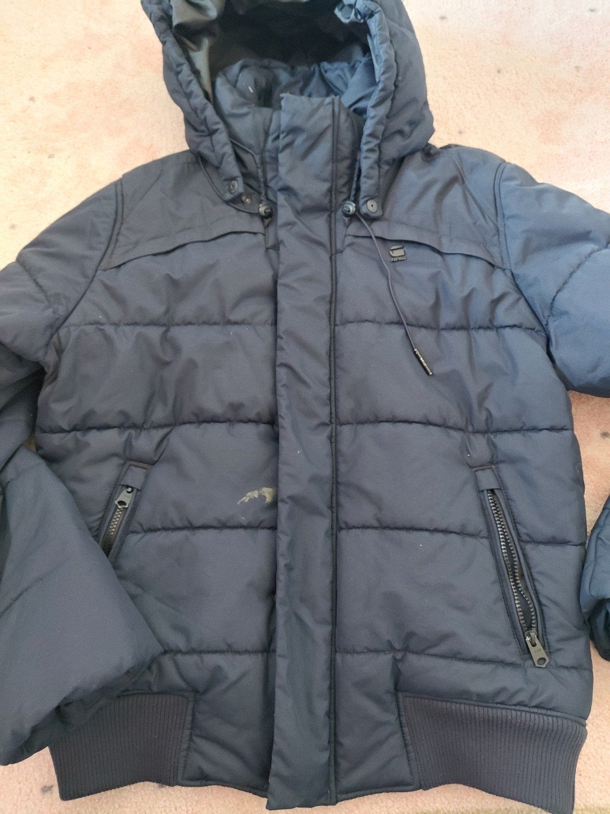 G-Star Raw Whistler Hood Bomber - XL - met vlekje, Kleding | Heren, G-Star Raw, Blauw, Maat 56/58 (XL), Ophalen of Verzenden