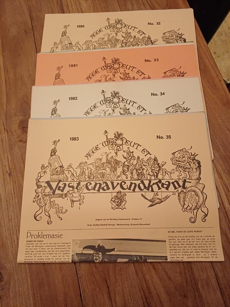 Krabbegat Vastenavond Kranten 1980-81-82-83., Ophalen