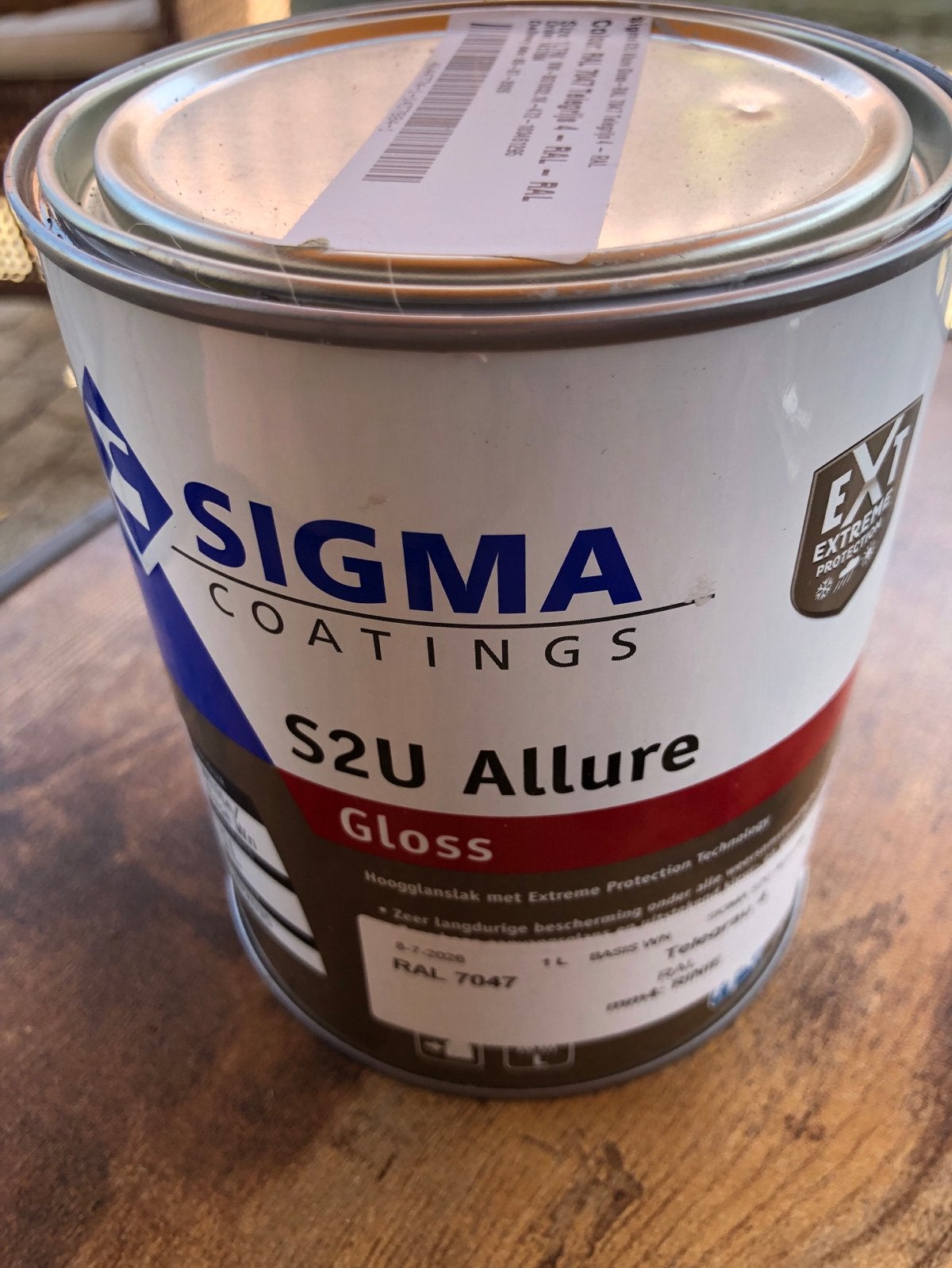 Sigma S2U Allure Gloss RAL 7047 Telegrijs 4 - 1 liter, Nieuw, Ophalen of Verzenden, Lak, Grijs