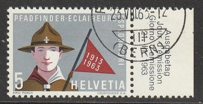 Zwitserland 1963 768 Scouting, Gest, Ophalen of Verzenden, Gestempeld