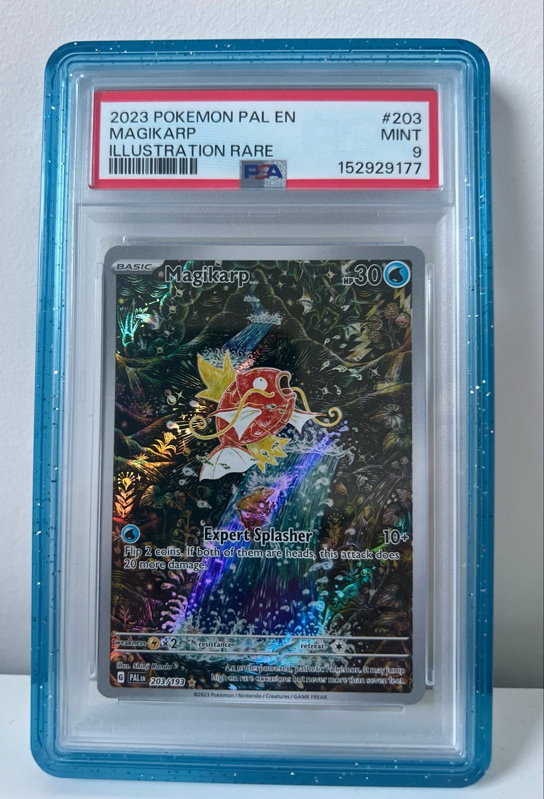 Magikarp PAL #203 PSA9, Ophalen of Verzenden, Zo goed als nieuw, Losse kaart