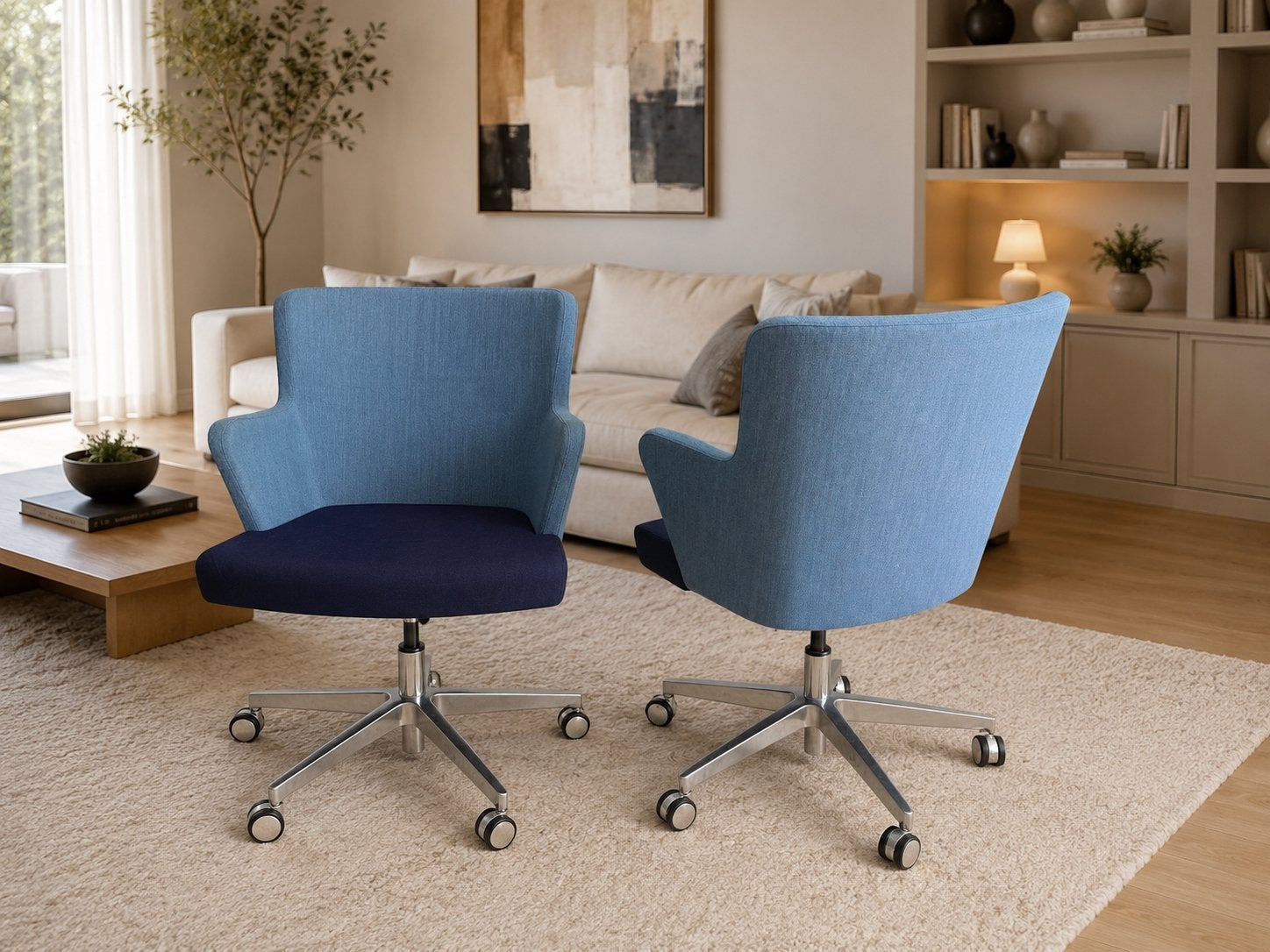 Office chairs (x4), Ophalen of Verzenden, Zo goed als nieuw, Blauw