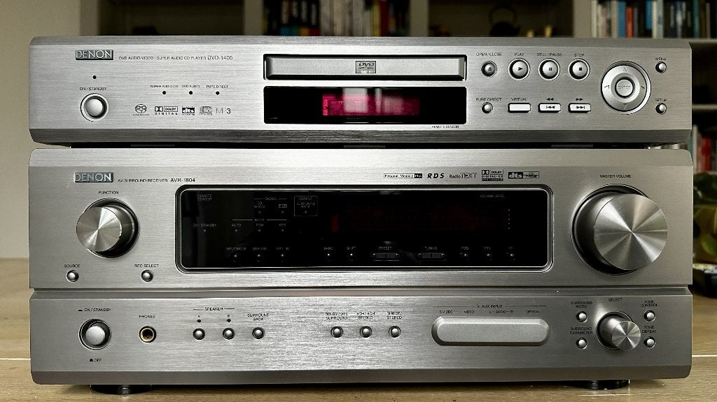 Denon AVR-1804 AV Receiver + DVD-1400 DVD-speler – HiFi set, Ophalen, Gebruikt, 60 tot 120 watt, Denon