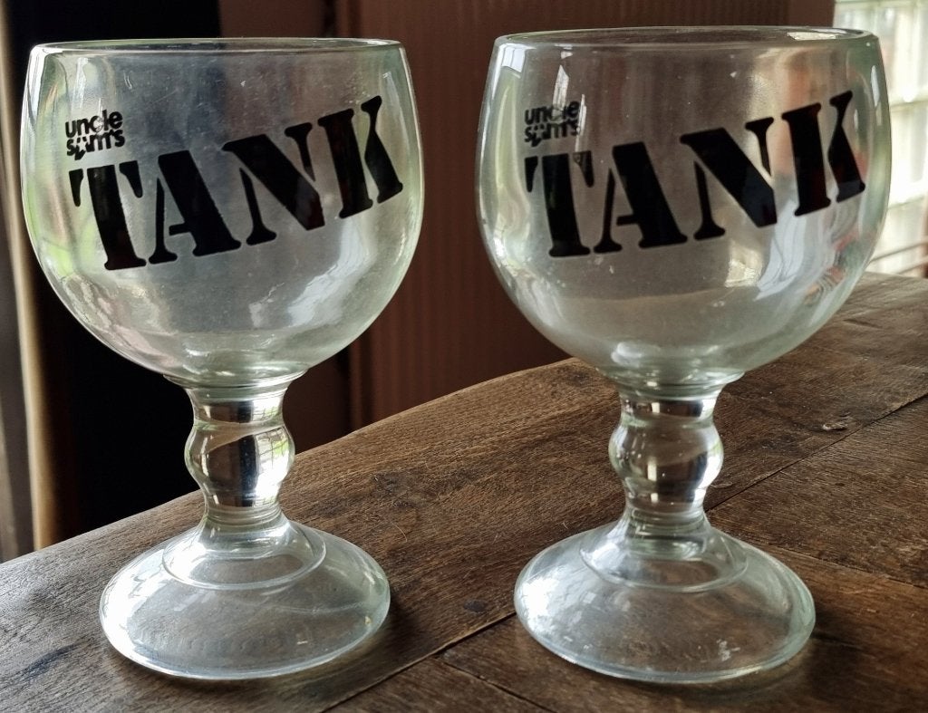 Uncle Sam's Disco Club Tank glass - set van 2 - IZGST, Ophalen of Verzenden, Zo goed als nieuw, Overige typen
