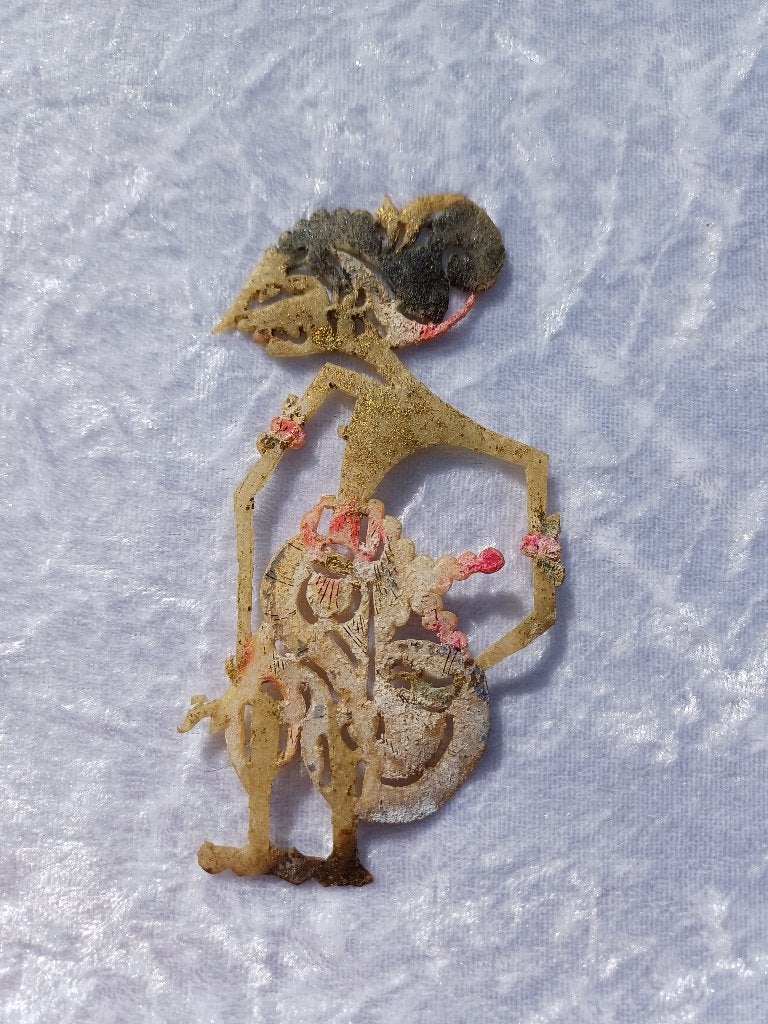Miniatuur Wajangpop Indonesie opengewerkt perkament, Verzamelen, Ophalen of Verzenden, Gebruikt, Overige onderwerpen