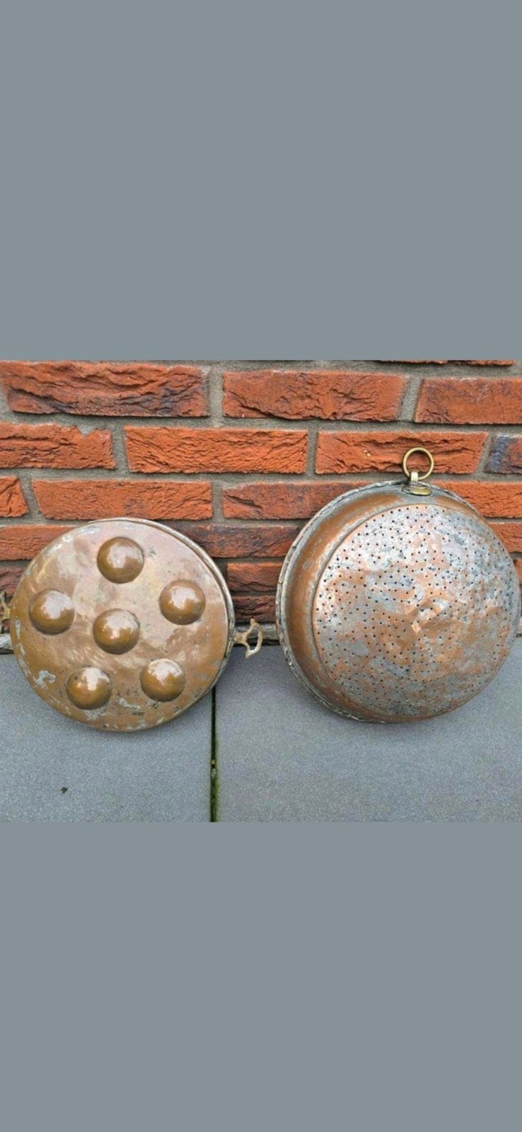 2 prachtige antieke Franse 18de eeuwse koperen instrumenten, Ophalen of Verzenden