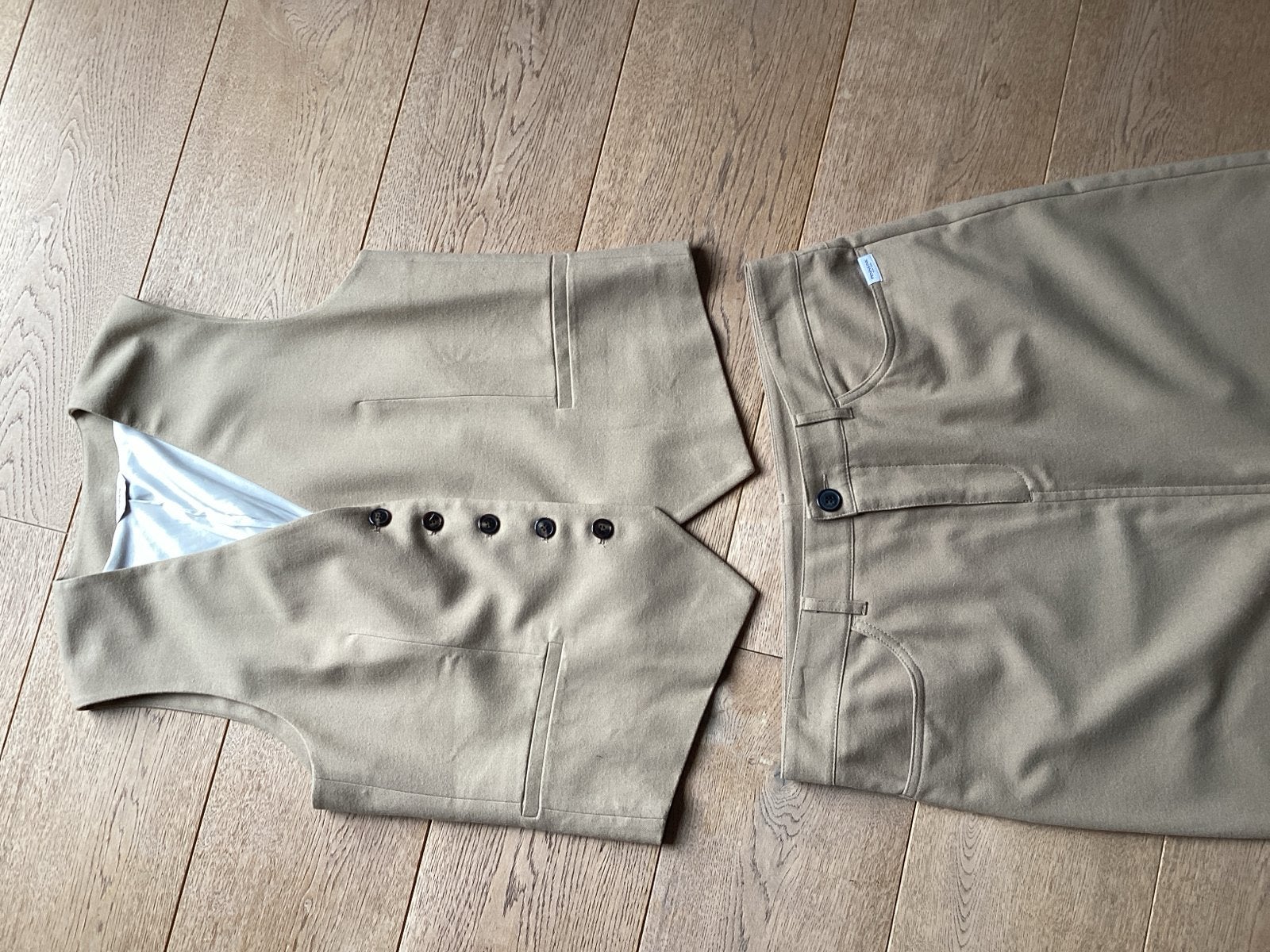 Penn&Ink rok + giletje - Zo goed als  nieuw maat 40, Verzenden, Beige, Maat 42/44 (L), Zo goed als nieuw