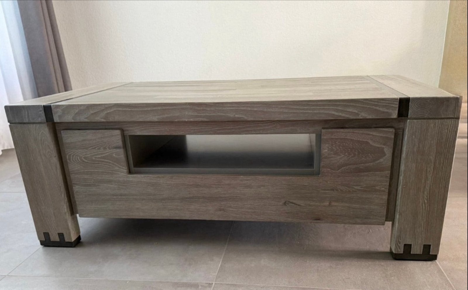 TV meubel Avola stone grey Henders & Hazel, Ophalen, 100 tot 150 cm, Zo goed als nieuw, Minder dan 100 cm