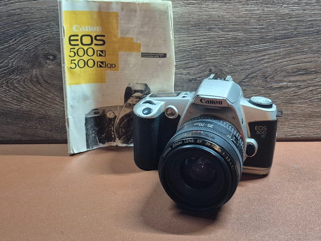 Canon EOS 500n + 35-70mm, Audio, Tv en Foto, Fotocamera's Analoog, Ophalen of Verzenden, Gebruikt, Spiegelreflex, Canon